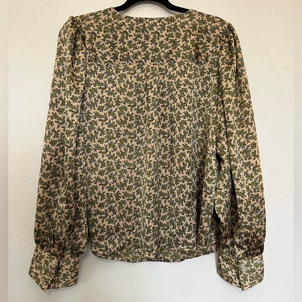Levi's Floral Blouse - Green and Cream Size XL - Picture 7 of 14